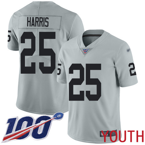 Oakland Raiders Limited Silver Youth Erik Harris Jersey NFL Football 25 100th Season Inverted Legend Jersey